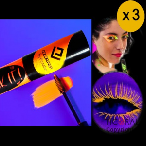 MAQUILLAJE PARA PESTAAS FLUO NARANJA 10 GR X 3